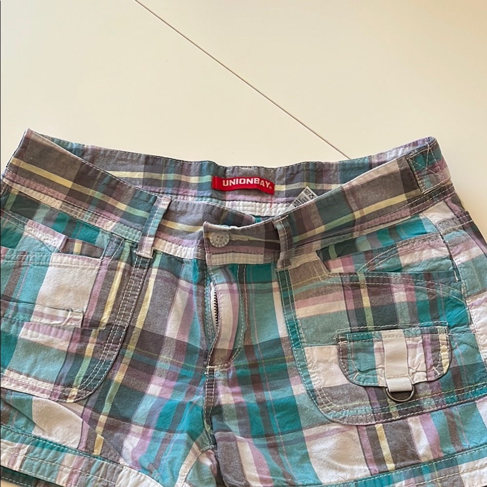 UNIONBAY Green and Purple Cargo Shorts